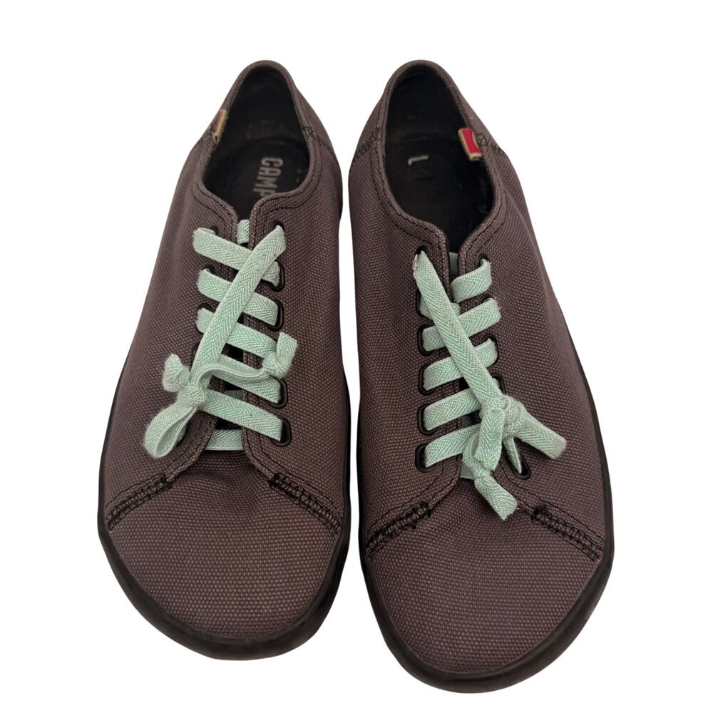 Camper Peu Rambla Vulcanizado Sneakers Womens 10 Gray Canvas Mint Lace 21897